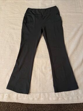 Forest green color Wide-Leg workout pants  with Stretch Waistband